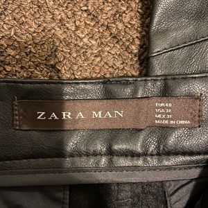 Brand new Zara Men black leather pants.